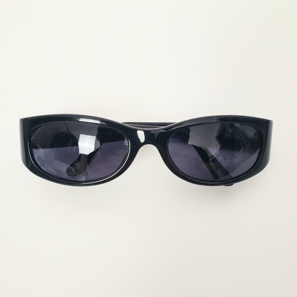 CHANEL Accessories - Vintage Y2K CHANEL Sunglasses 5004 501/91 52mm Black Rectangular Wrap Italy